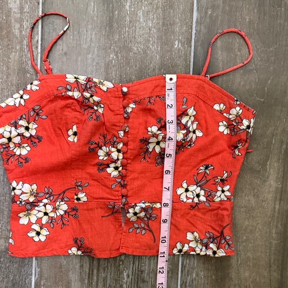 Miss Me Orange Red Floral Camisole Top - Picture 8 of 10